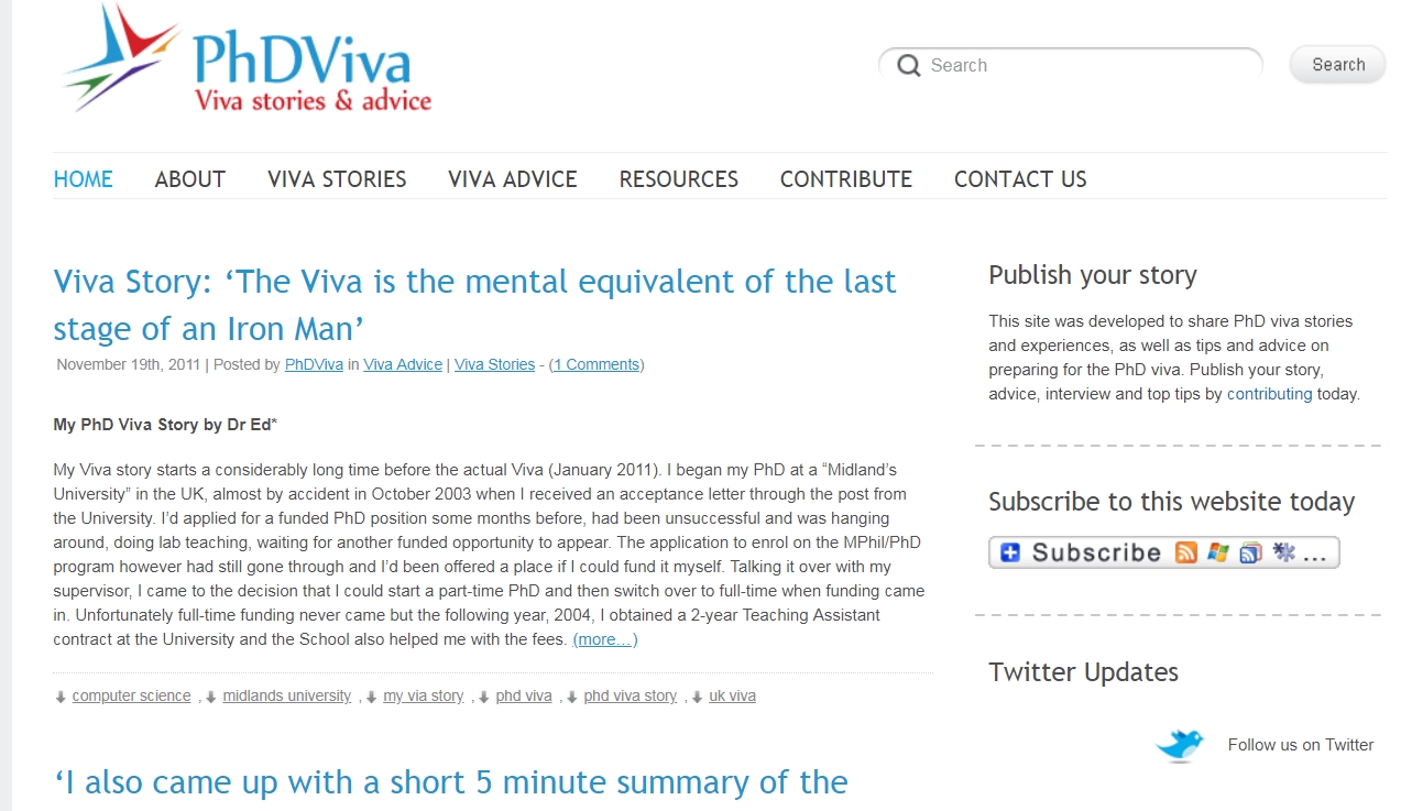 PhDViva - PhD Viva stories & advice